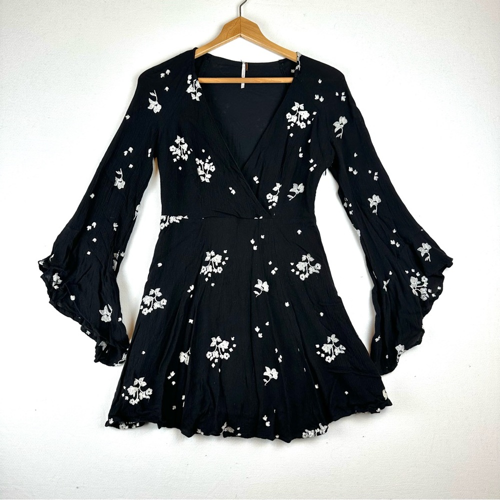 Free People Jasmine Floral Embroidered Dress Boho
